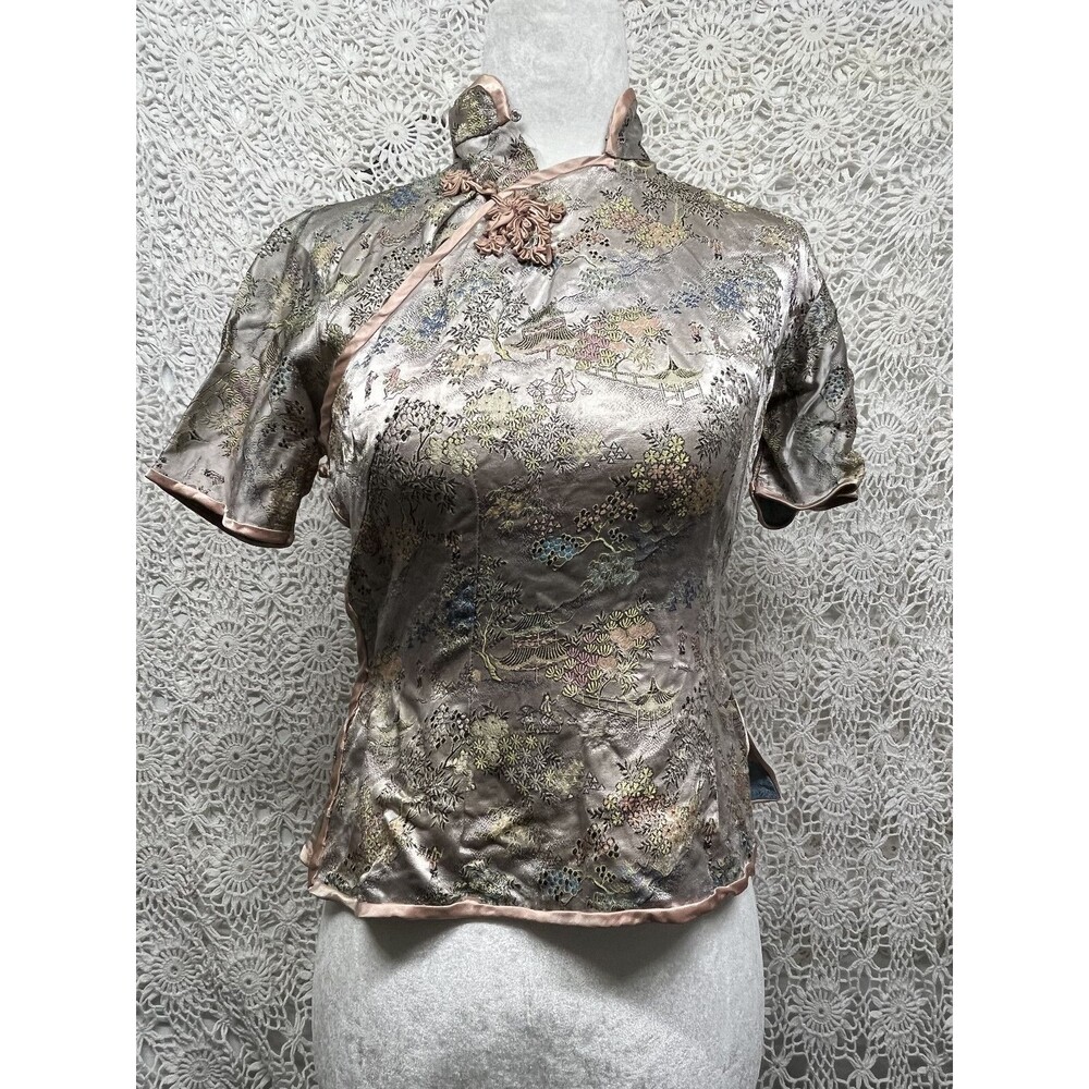 Vintage Satin Shanghai Cheongsam Top XS